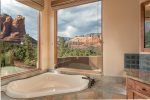 And a large bath tub with perfect red rock views